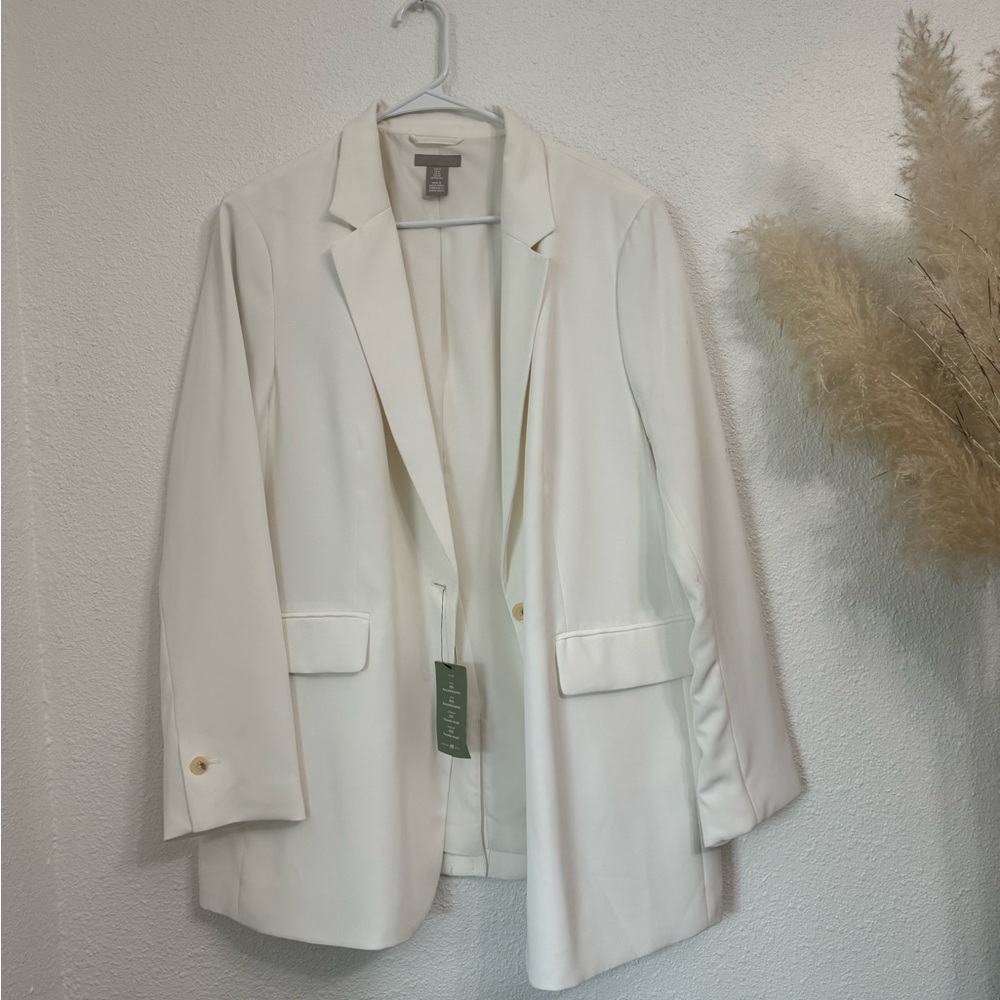 H&M white blazer